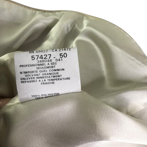 Jessica McClintock Gown Women 12 Cream Embroidered Floral Formal Dress Strapless - Picture 11 of 13